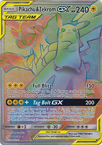 Amazon.com: Pokemon Team Up Pikachu & Zekrom GX - 184/181 - Secret